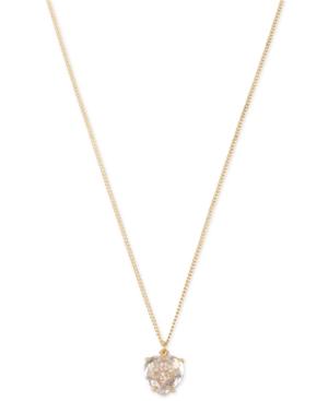 Betsey Johnson Gold-tone Crystal Heart Skull Pendant Necklace