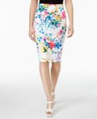 Thalia Sodi Watercolor-print Pencil Skirt, Only At Macy's