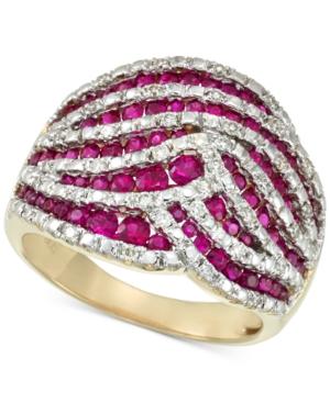 Rare Featuring Gemfields Certified Ruby (1-1/4 Ct. T.w.) And Diamond (1/4 Ct. T.w.) Statement Ring In 14k Gold, Only At Macy's