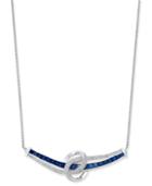 Sapphire (1-3/4 Ct. T.w.) And Diamond (1/4 Ct. T.w.) Collar Necklace In 14k White Gold