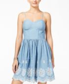American Rag Juniors' Embroidered Chambray A-line Dress, Only At Macy's