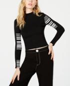Tenz Cvlt Stripe-detail Cropped Sweater