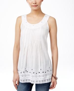 Style & Co. Floral Pleated Top, Only At Macy's