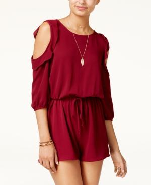 Be Bop Juniors' Cold-shoulder Ruffled Romper