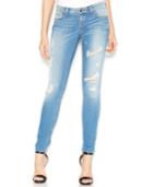 Guess Power Low-rise Distressed Voila Wash Skinny Jeans