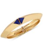 M. Haskell For Inc Gold-tone Blue Triangle Stone Hinged Bangle Bracelet, Only At Macy's