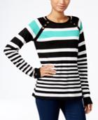 Karen Scott Petite Resort Striped Sweater, Only At Macy's