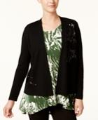 Alfani Sequined-applique Open-front Sweater, Created For Macy's