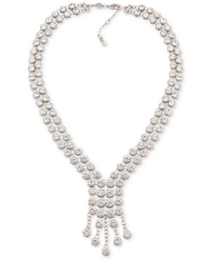 Carolee Silver-tone Multi-crystal Collar Necklace