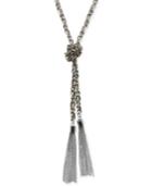 Guess Two-tone Long Knotted Tassel Lariat Necklace