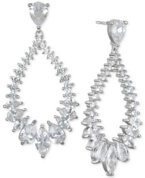 Jewel Badgley Mischka Silver-tone Cubic Zirconia Drop Earrings