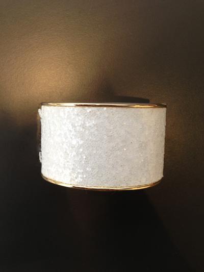 Gold And White Glitter Cuff