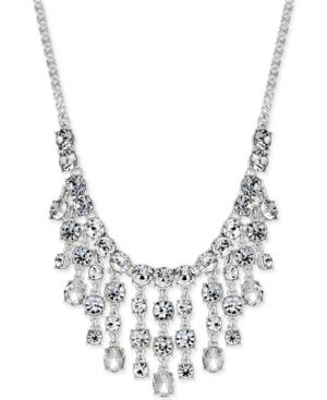 Charter Club Silver-tone Crystal Waterfall Statement Necklace, Only At Macy's