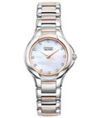 Citzen Watch, Women's Eco-drive Signature Fiore Diamond Accent Two Tone Stainless Steel Bracelet 30mm Ex1186-55d