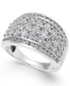 Diamond Cluster Wide Ring (2 Ct. T.w.) In 14k White Gold