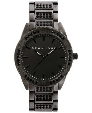 Sean John Men's Stone Accent Black-tone Bracelet Watch 54x48mm 10021787