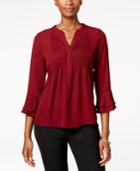 Charter Club Petite Pintucked Top, Created For Macy's