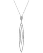 Inc International Concepts Silver-tone Double Navette Pave Pendant Necklace, Only At Macy's