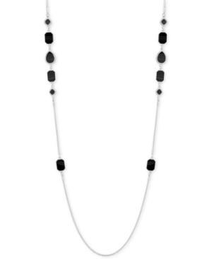 Nine West Silver-tone Pave & Stone 42 Strand Necklace