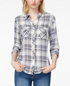 Maison Jules Plaid Flap-pocket Shirt, Created For Macy's