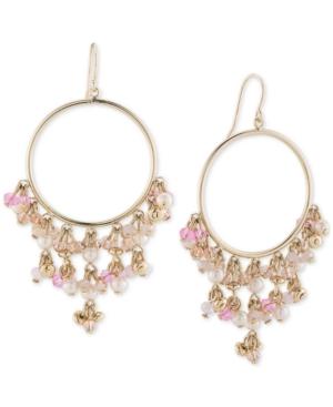 Carolee Gold-tone Imitation Pearl Gypsy Hoop Earrings