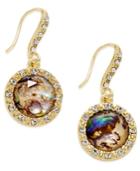 Inc International Concepts Gold-tone Imitation Abalone And Crystal Round Drop Earrings, Only At Macy's
