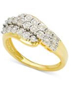 Diamond Cluster Ring (1/10 Ct. T.w.) In 14k Gold-plated Sterling Silver