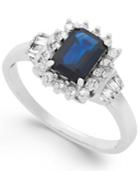 Sapphire (1-1/6 Ct. T.w.) And Diamond (1/4 Ct. T.w.) Ring In 14k White Gold