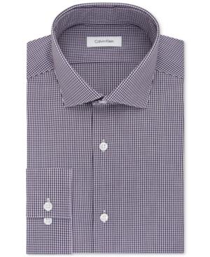 Calvin Klein Steel Men's Slim-fit Non-iron Performance Check Dress Shirt