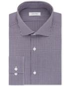 Calvin Klein Steel Men's Slim-fit Non-iron Performance Check Dress Shirt