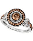 Le Vian Chocolatier Chocolate Deco Chocolate And White Diamond Deco Ring (7/8 Ct. T.w.) In 14k White Gold