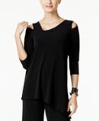 Alfani Petite Asymmetrical Cold-shoulder Top, Created For Macy's