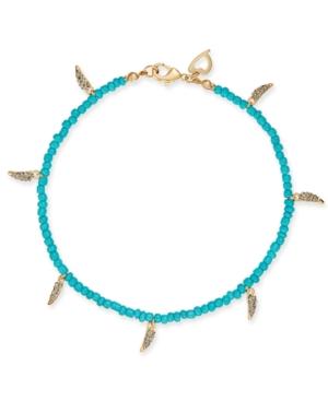 Thalia Sodi Gold-tone Pave Horn & Heart Charm Ankle Bracelet, Created For Macy's
