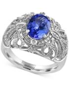 Tanzanite Royale By Effy Tanzanite (1-3/4 Ct. T.w.) And Diamond (1/3 Ct. T.w.) Ring In 14k White Gold