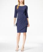 Alex Evenings Embellished Drape-detail Sheath Dress