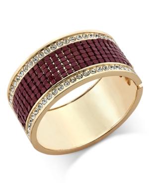 Thalia Sodi Gold-tone Metal Mesh And Crystal Hinge Bracelet, Only At Macy's