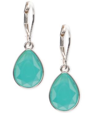 Nine West Gold-tone Blue Stone Drop Earrings