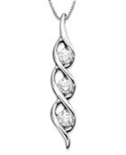 Sirena Diamond Twist Pendant Necklace In 14k White Gold (1/2 Ct. T.w.)