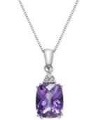 Amethyst (2-7/8 Ct. T.w.) & Diamond Accent 18 Pendant Necklace In 14k White Gold