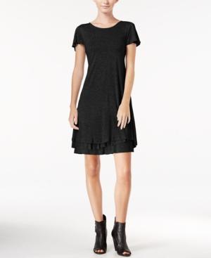 Kensie Heathered Tiered-hem Dress