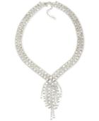 Carolee Silver-tone Pave Wide Lariat Necklace