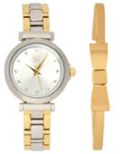 I.n.c. Women's Two-tone Bracelet Watch 28mm Gift Set, Created For Macy's