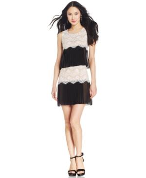 Jessica Simpson Tiered Chiffon Lace Dress
