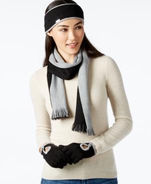 Calvin Klein Two-tone Scarf, Headband & Glove Set
