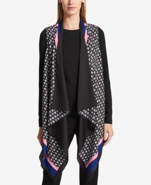 Dkny Satin Mixed-print Logo Vest