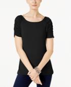 I.n.c. Ruched-sleeve T-shirt, Created For Macy's