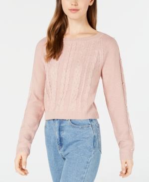 Freshman Juniors' Embellished Cropped Sweater