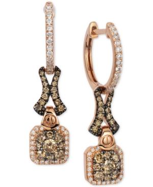 Le Vian Chocolatier Diamond Cluster Drop Earrings (3/4 Ct. T.w.) In 14k Rose Gold