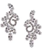 Nina Silver-tone Crystal Cluster Swirl Drop Earrings