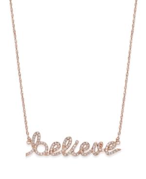 Believe Diamond Pendant Necklace (1/4 Ct. T.w.) In 14k Rose Gold